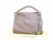 Photo1: LOUIS VUITTON Monogram Empreinte Leather Brown Shoulder Bag Hobo Artsy MM #6156