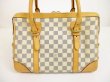 Photo2: LOUIS VUITTON Damier Azur Leather White Hand Bag Boston Bag Berkeley #6168