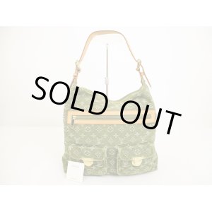 Photo: LOUIS VUITTON Monogram Denim Khaki Shoulder Bag Purse Baggy GM #6183