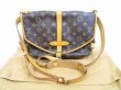 Photo1: LOUIS VUITTON Monogram Leather Brown Cross-body Bag Saumur MM 30 #6189