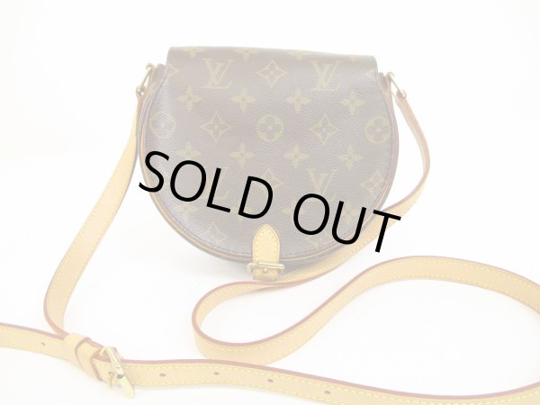 Photo1: LOUIS VUITTON Monogram Leather Brown Crossbody Bag Tambourine #6194