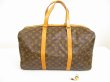 Photo1: LOUIS VUITTON Monogram Leather Brown Duffle&Gym Bag Sac Souple 45 #6233