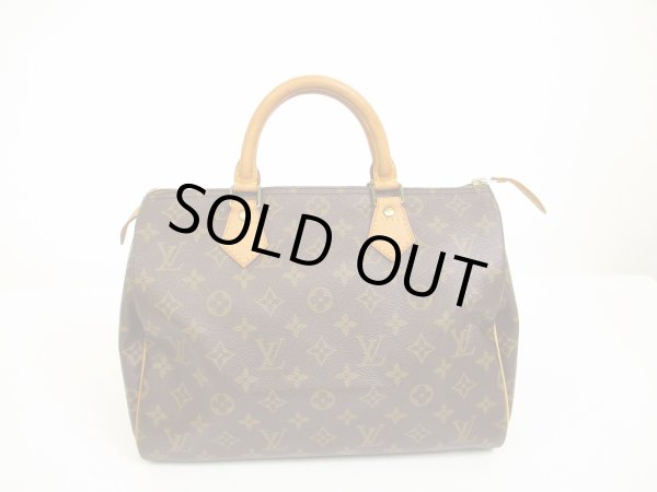 Photo1: LOUIS VUITTON Monogram Leather Brown Hand Bag Purse Speedy30 #6234