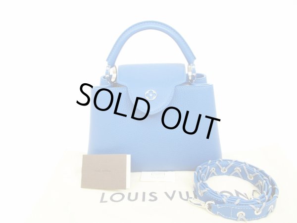 Photo1: LOUIS VUITTON Taurillon Leather Blue Hand Bag w/Strap Cupcines BB #6240