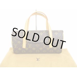 Photo: LOUIS VUITTON Monogram Leather Brown Hand Bag Purse Sonatine #6243