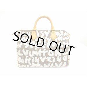 Photo: LOUIS VUITTON Monogram Leather Graffiti White Hand Bag Purse Speedy30 #6257