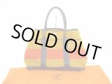 Photo: HERMES Garden Party PM Rokabar Wool&Leather Orange Tote Bag Hnad Bag #6260