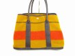 Photo2: HERMES Garden Party PM Rokabar Wool&Leather Orange Tote Bag Hnad Bag #6260