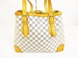 Photo2: LOUIS VUITTON Azur Leather White Tote&Shoppers Bag Hampstead MM #6262