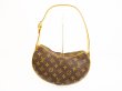 Photo1: LOUIS VUITTON Monogram Leather Brown Shoulder Bag Croissant PM #6274