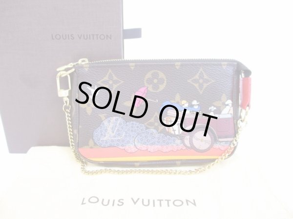 Photo1: LOUIS VUITTON Monogram Leather Brown Mini Accessories Chain Pouch #6280