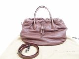 Photo: BOTTEGA VENETA Intrecciato Leather Dark Brown Hand Bag w/Strap Purse #6281