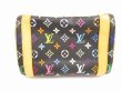 Photo5: LOUIS VUITTON Multi-color Leather Black Hand Bag Purse Priscilla #6287