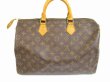 Photo2: LOUIS VUITTON Monogram Leather Brown Hand Bag Purse Speedy35 #6291