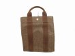 Photo1: HERMES Canvas Her Line Brown Backpack Bag PM Purse #6296