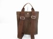 Photo2: HERMES Canvas Her Line Brown Backpack Bag PM Purse #6296