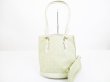 Photo1: LOUIS VUITTON Monogram Mini Lin Canvas White Tote Bag Bucket PM w/Pouch #6316