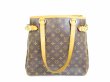 Photo1: LOUIS VUITTON Monogram Leather Brown Tote Bag Batignolles Vertical #6334