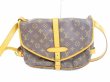 Photo1: LOUIS VUITTON Monogram Leather Brown Crossbody Bag Saumur MM 30 #6335