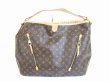 Photo1: LOUIS VUITTON Monogram Leather Brown Shoulder Bag Hobo Delightful GM #6338