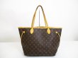 Photo1: LOUIS VUITTON Monogram Leather Brown Tote&Shoppers Bag Neverfull MM #6346