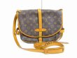 Photo1: LOUIS VUITTON Monogram Leather Brown Crossbody Bag Saumur MM 30 #6359