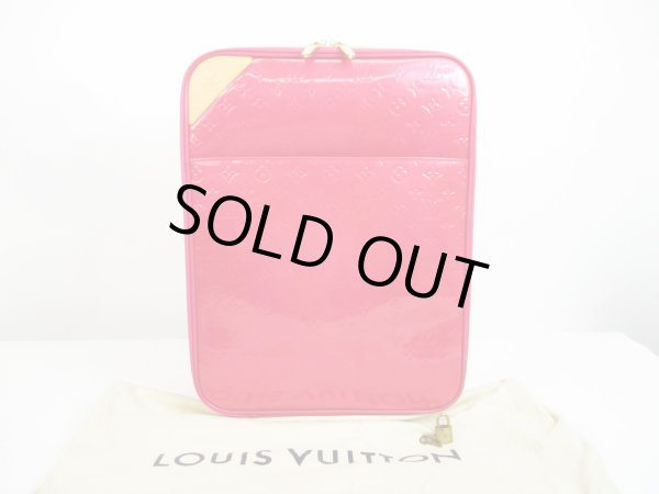 Photo1: LOUIS VUITTON Vernis Patent Leather Rose Pop Carry Bag Pegase 45 #6362