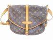 Photo2: LOUIS VUITTON Monogram Leather Brown Crossbody Bag Saumur MM 30 #6371