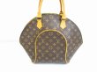 Photo2: LOUIS VUITTON Monogram Leather Brown Hand Bag Purse Ellipse MM #6410