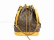 Photo1: LOUIS VUITTON Monogram Leather Brown Shoulder Bag Purse Noe #6412