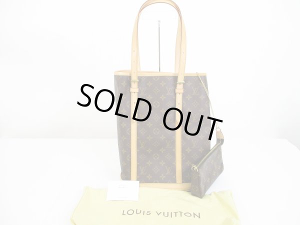 Photo1: LOUIS VUITTON Monogram Leather Brown Tote Bag Bucket GM w/Pouch #6424