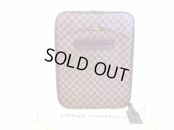 Photo1: LOUIS VUITTON Damier Leather Brown Carry Bag Travel Bag Luggage Pegase 45 #6431