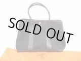 Photo: HERMES Garden Party PM Canvas&Leather Black Hand Bag Purse #6432