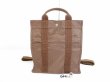 Photo1: HERMES Canvas Her Line Brown Backpack Bag PM w/Lock and Key #6443