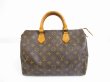 Photo1: LOUIS VUITTON Monogram Leather Brown Hand Bag Purse Speedy30 #6447