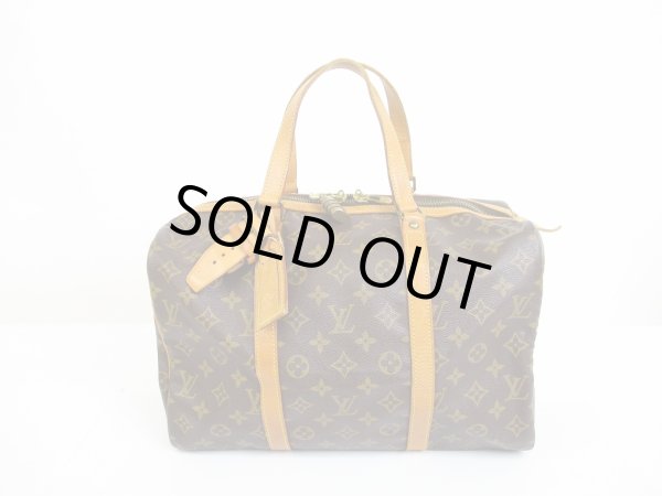 Photo1: LOUIS VUITTON Monogram Leather Brown Hand Bag Sac Souple 35 #6456