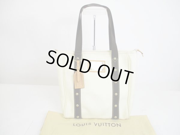 Photo1: LOUIS VUITTON Cup Canvas White Tote&Shoppers Bag Antigua Cabas MM #6457