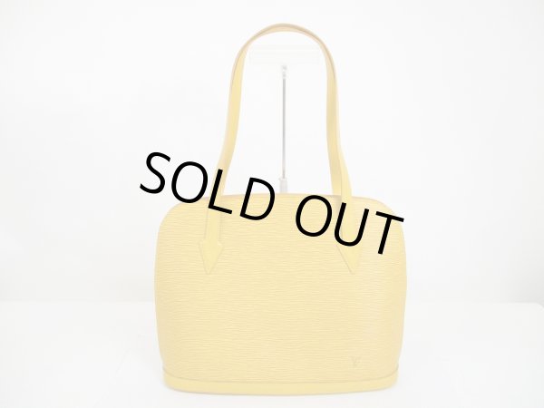 Photo1: LOUIS VUITTON Epi Leather Yellow Tote&Shoppers Bag Purse Lussac #6477