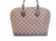 Photo2: LOUIS VUITTON Damier Leather Brown Hand Bag Purse Alma PM #6481