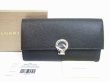 Photo1: BVLGARI Leather Black Logo Clip Bifold Long Wallet #6502