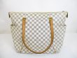 Photo1: LOUIS VUITTON Azur Leather White Tote&Shoppers Bag Purse Totally GM #6512