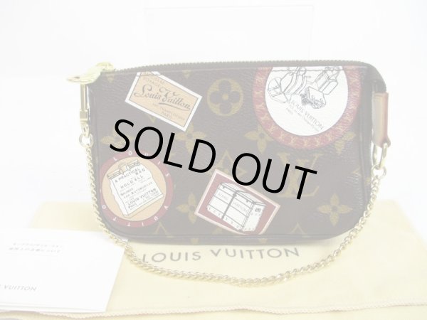 Photo1: LOUIS VUITTON Monogram Leather Brown Mini Accessories Chain Pouch #6515