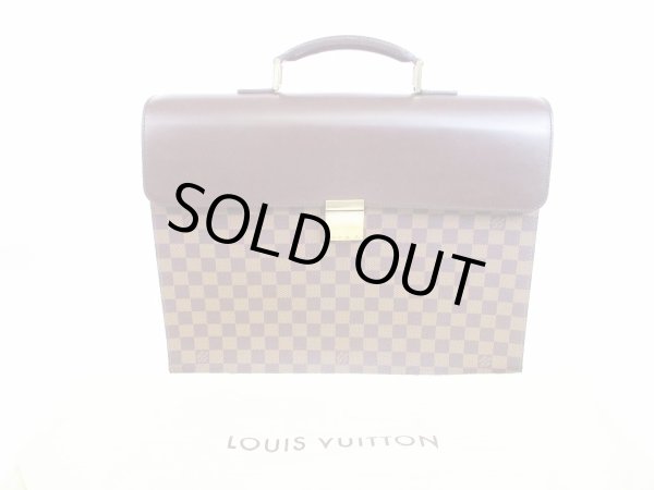 Photo1: LOUIS VUITTON Damier Leather Brown Briefcase Business Case Altona GM #6524