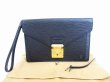 Photo1: LOUIS VUITTON Epi Leather Black Clutch Bag Purse Sellier Dragonne #6530