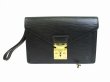 Photo1: LOUIS VUITTON Epi Leather Black Clutch Bag Purse Sellier Dragonne #6535