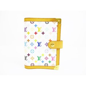 Photo: LOUIS VUITTON Multi-color Leather White Document Holders Agenda PM #6548