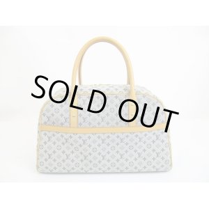 Photo: LOUIS VUITTON Monogram Mini Canvas Blue Hand Bag Purse Marie #6550