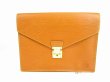 Photo1: LOUIS VUITTON Epi Leather Brown Clutch Bag Document Cases #6558