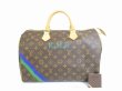 Photo1: LOUIS VUITTON Mon Monogram Leather Brown Hand Bag Purse Speedy35 #6584