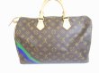 Photo2: LOUIS VUITTON Mon Monogram Leather Brown Hand Bag Purse Speedy35 #6584